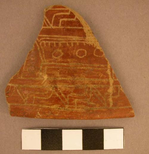 1 of 15 incised red potsherds