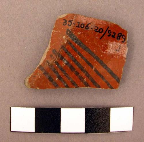 1 of 4 black on polished red potsherds