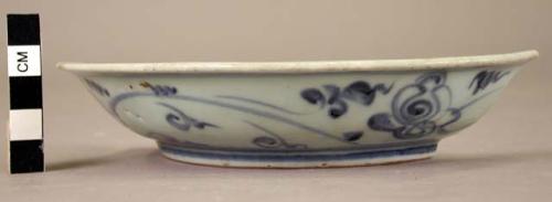 Blue and white porcelain dish