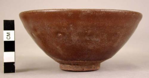 Small brown enamelled bowl