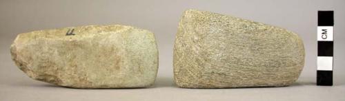 2 stone axes 9.5 and 9 cm length