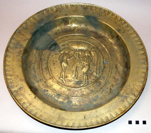 Brass plate, Garden of Eden scene