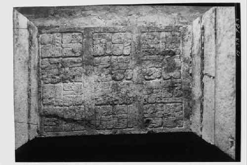 Lintel 7 over the door of Room 20 on the second story of Monjas.