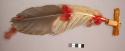 Scalp ornament--feather (eagle) in bone socket