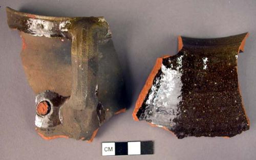 1 broken pottery vessel - 7 sherds