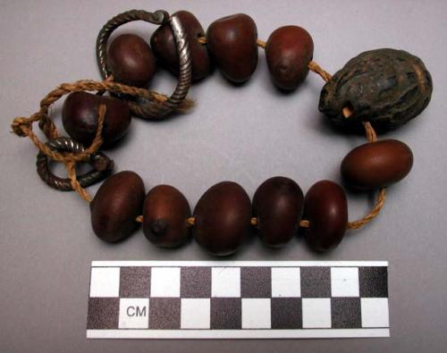 Ceremonial necklace of nuts and iron rings