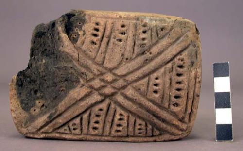 Terra cotta stamp, oblong form