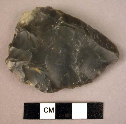 Discoid flint knife (note sinuosity of edge)