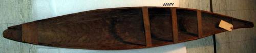 Model wooden dugout canoe or child's canoe