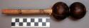 Dance rattle - wooden stick with pod(?) rattles