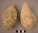 2 flint handaxes, pear-shaped