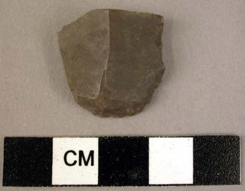 Small flint end-of-blade scraper- broken