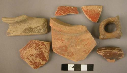 9 painted potsherds