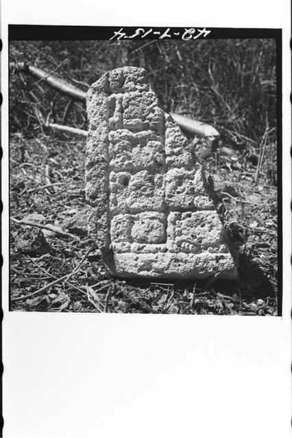 Upper left hand corner of stela