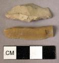 2 fragments of backed flint blades