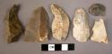 8 flint notched flakes