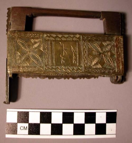 Lock with incised floral design