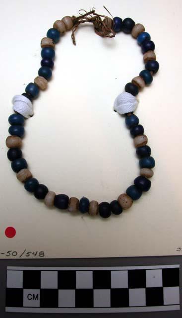 String of blue and white beads