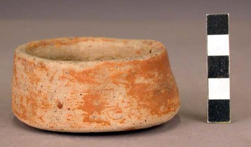 Red pottery bowl, annular base