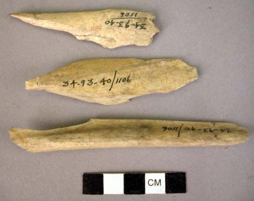 Fragments of bone awls