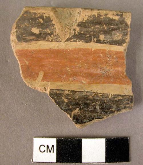 Rim potsherd - three color ware (Wace & Thompson, 1912, Type B3#)