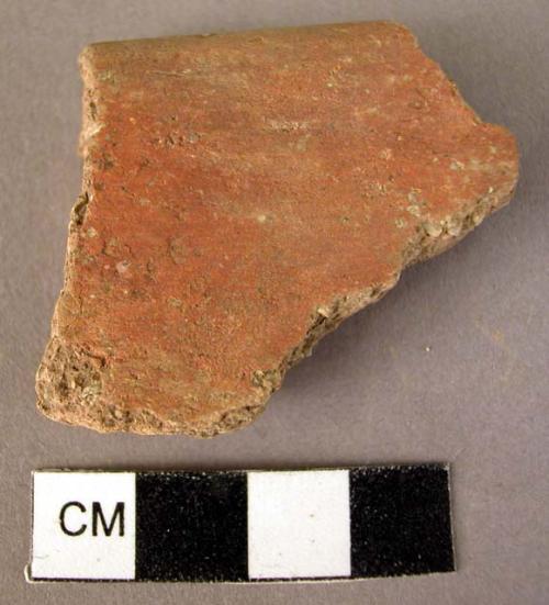 Rim potsherd - red slip, low burnish (Wace & Thompson, 1912, Types B1, [gamma]3,