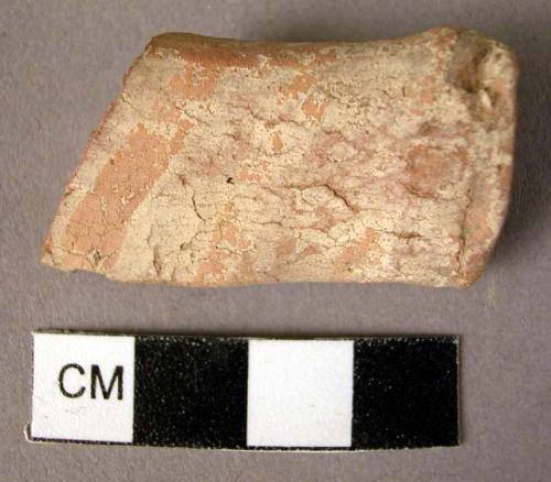 Rim potsherd - crusted ware, red on matt, white slip (Wace & Thompson, 1912, Typ