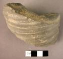 8 pottery pedestal fragments; 2 rim sherds; 5 sherds; 1 foot fragment; 2 base fr
