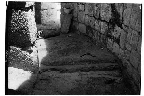 Caracol. Outer corridor of Tower showing various floor levels.