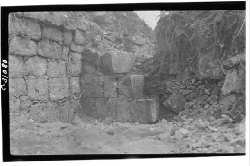 Stairway leading to upper terrace.