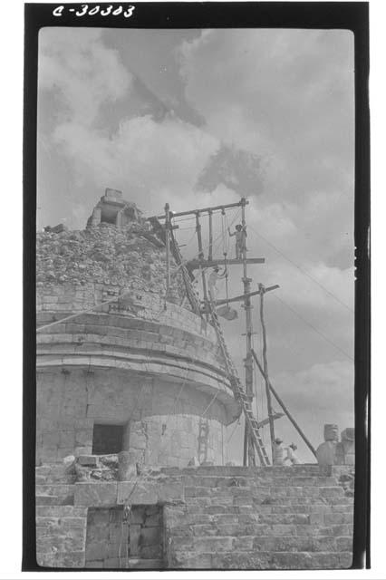 Caracol, repair of Tower S. side.