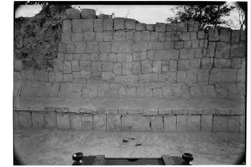 Interior masonry of south corridor wall, east end at Mercado.