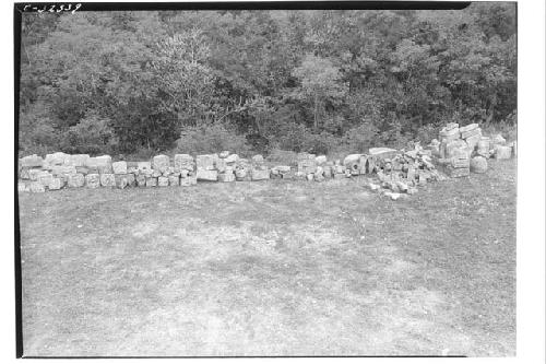 Caracol. Sculptured stones, S. and SW. side, slope of upper platform. July 28th.