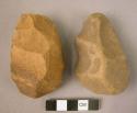 2 Small quartzite hand axes, 1 rolled