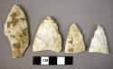 5 fragments of flint laurel leaf points