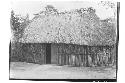 Maya bush-house; palm thatch; vertical wall poles; apsidal plan.