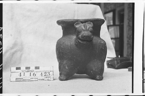 Animal-Effigy (Dog?) Spouted Jar