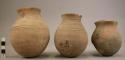 Pottery small vases, red, unpolished
