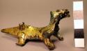 Gold plated copper zoomorphic figurine- jaguar?