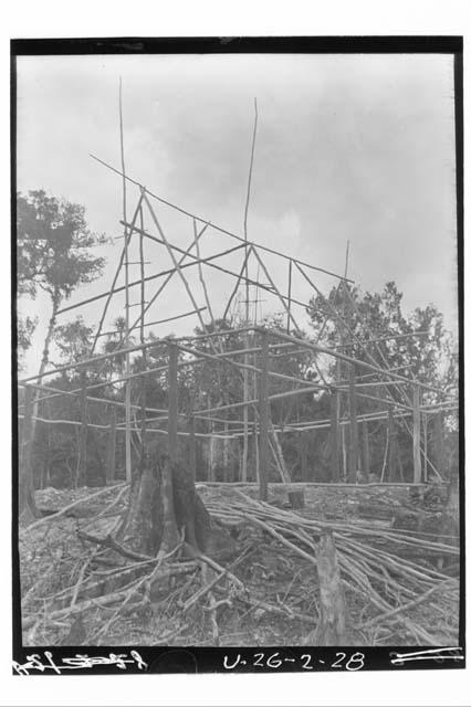 Horizontal poles in place