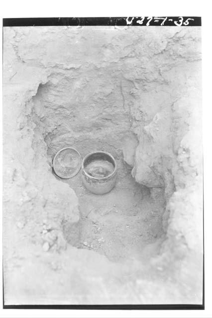 Idol, altar of Temple III jar uncovered in situ