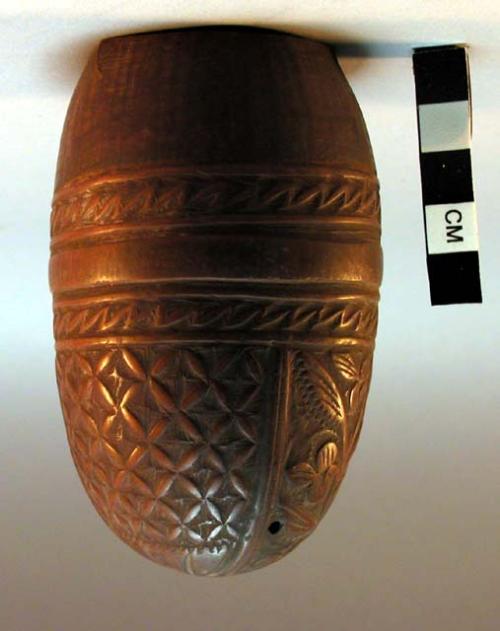 Gourd cup - incised decoration