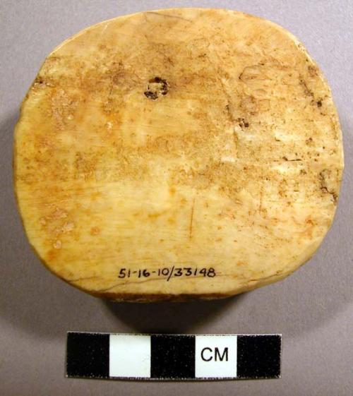 Ivory disk, stopper for float