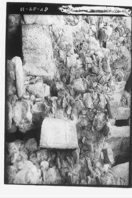 Caracol - upper end stairway and upper chamber looking S.W.