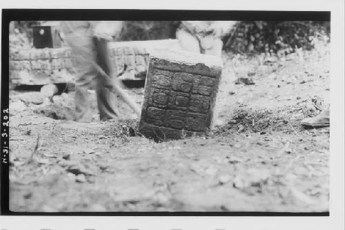 Altar 2 - fourth hieroglyphic support, W. corner