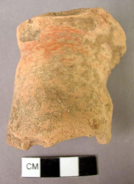 Neck or spout fragment of pottery