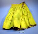 Yellow wool fiesta skirt - gathered at top with vari-colored band; +