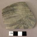 Sherd of shouldered pottery bowl with fluted decoration