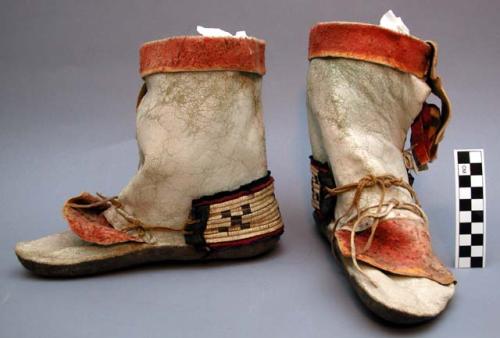 Pair of Zuni dance moccasins