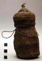 Small basket with lid - jar shape, rope attached to lid ("intimberi")